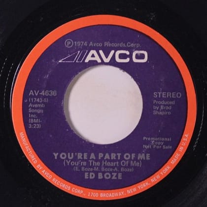 Ed Boze - Lady Of Stone / You're A Part Of Me